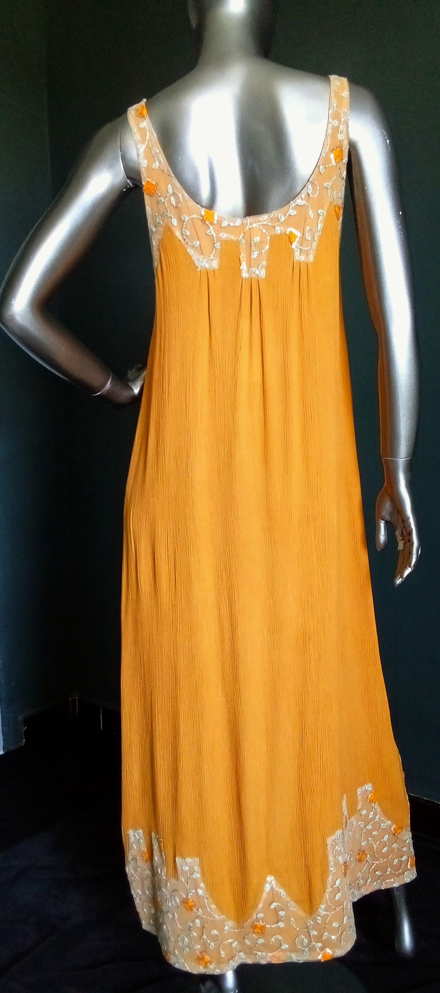 Robe Jali Fleurs Safran
