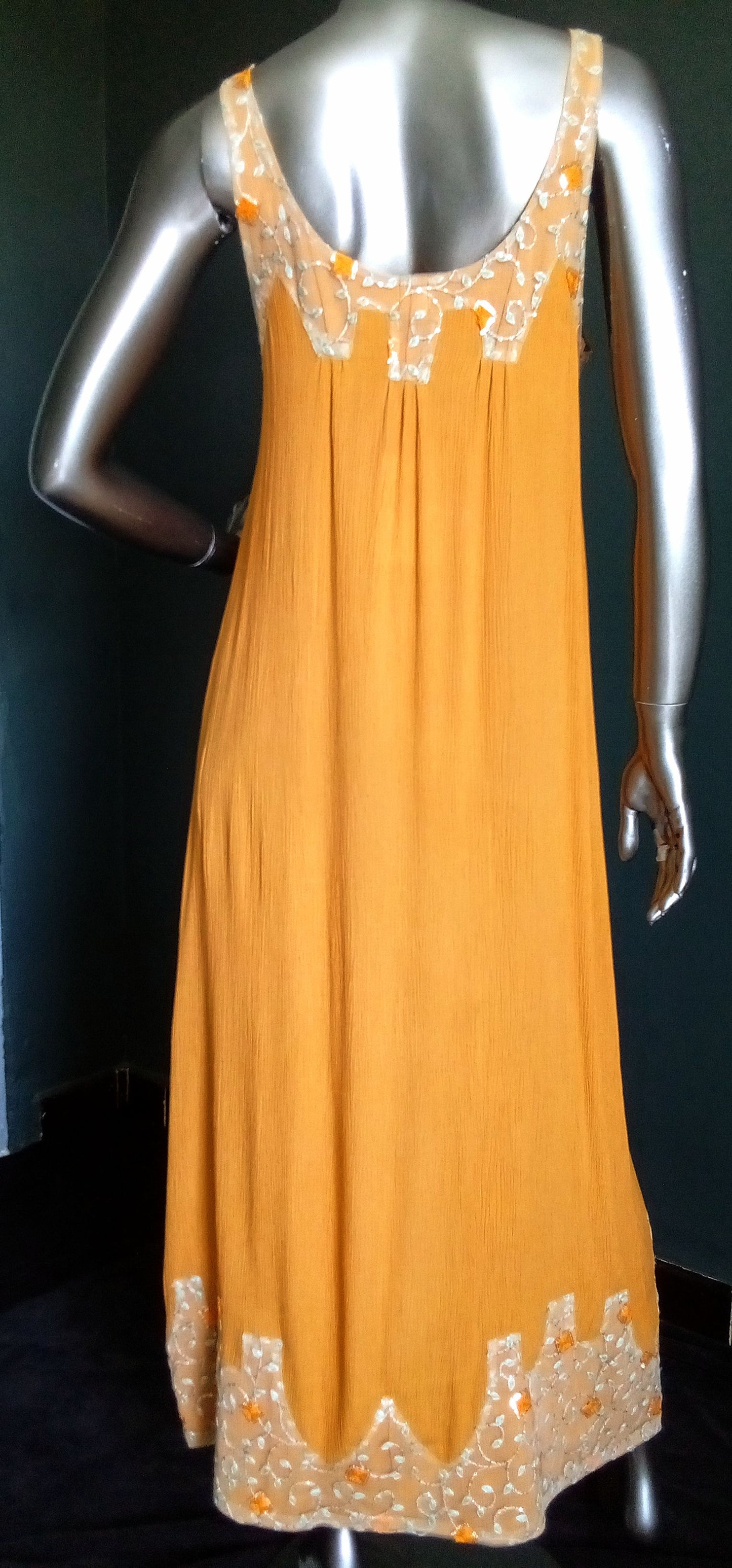 Robe Jali Fleurs Safran